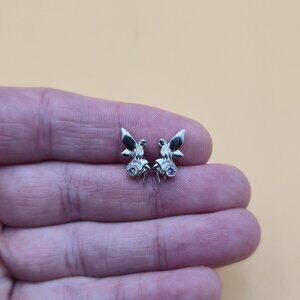 Sterling Silver Fairy Pink Cubic Zirconia Stud Earrings A5481